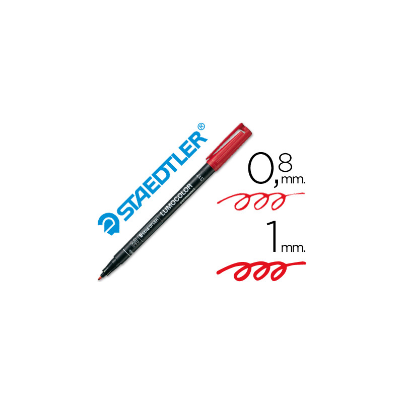 Rotulador staedtler lumocolor retroproyeccion punta de fibrapermanente 317-2 rojo punta media redonda 0.8-1 mm