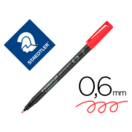 Rotulador staedtler lumocolor retroproyeccion punta de fibrapermanente 318-2 rojo punta fina redonda 0.6 mm