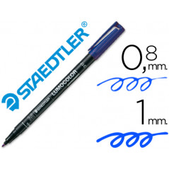 Rotulador staedtler lumocolor retroproyeccion punta de fibrapermanente 317-3 azul punta media redonda 0.8-1 mm