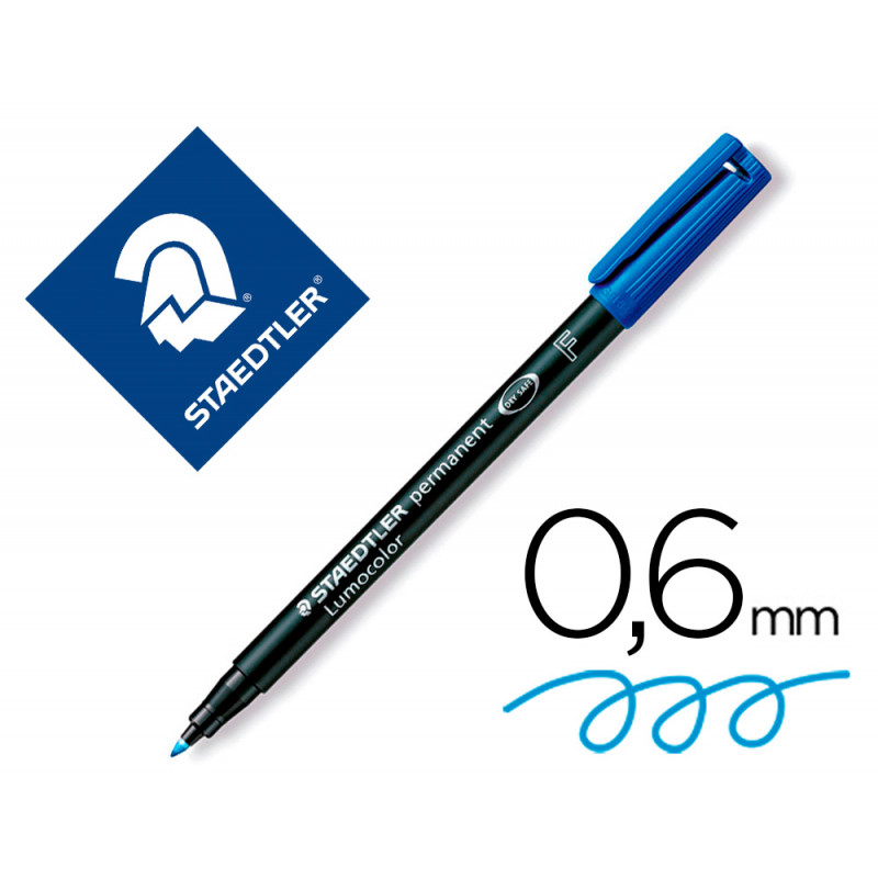 Rotulador staedtler lumocolor retroproyeccion punta de fibrapermanente 318-3 azul punta fina redonda 0.6 mm