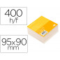 Taco papel liderpapel sin encolar blanco 400 hojas 95x90x40 mm 80 gr