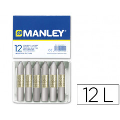 Lapices cera manley unicolor plata n.75 caja de 12 unidades
