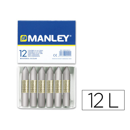 Lapices cera manley unicolor plata n.75 caja de 12 unidades