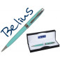 Boligrafo belius marsella verde menta mecanismo helicoidal punta 1 mm tinta azul en estuche