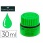 Tinta rotulador faber castell textliner fluorescente 1549 con sistema capilar color verde bote 30 ml