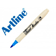 Rotulador artline supreme brush epfs pintura base de agua punta tipo pincel trazo fino azul celeste