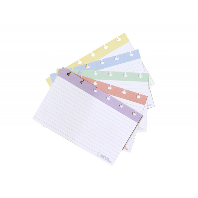 Ficha pautada cuaderno inteligente colores surtidos pack de 50 unidades