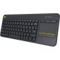 Teclado logitech k400 plus inalambrico touch pad negro