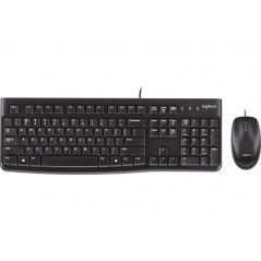 Set teclado + raton logitech mk120 usb con cable negro