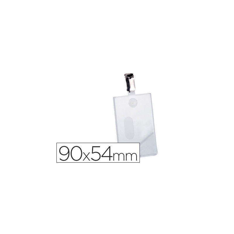 Identificador con pinza giratoria durable vertical pvc 90x54 mm