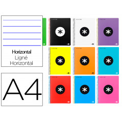 Cuaderno espiral liderpapel a4 micro antartik tapa plastico 120h 100 gr horizontal 5 bandas 4 taladros colores surti