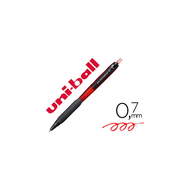 Boligrafo uni-ball jetstream retractil sxn-101 0,7 mm rojo