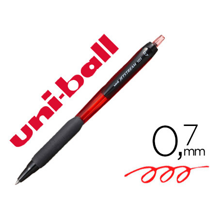 Boligrafo uni-ball jetstream retractil sxn-101 0,7 mm rojo