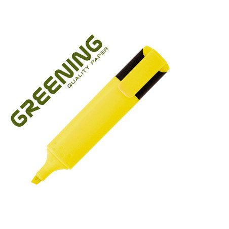 Rotulador greening fluorescente punta biselada amarillo