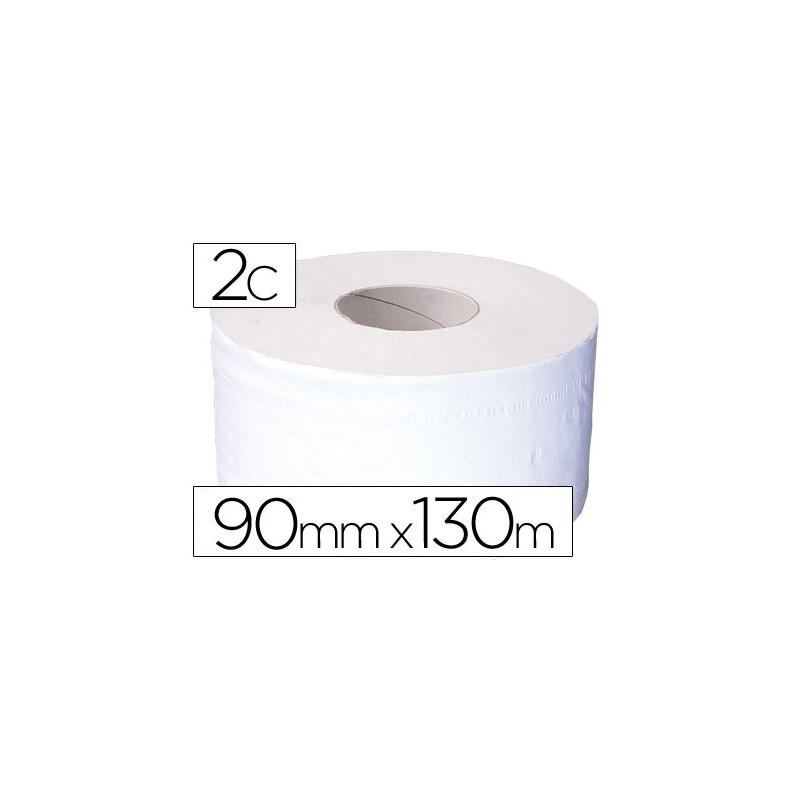 Papel higienico jumbo 2 capas celulosa pura rollo de 91 mt para dispensador 925