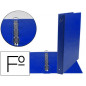 Carpeta liderpapel 4 anillas 25 mm redodas plastico folio color azul marino