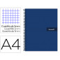 Cuaderno espiral liderpapel a4 micro crafty tapa forrada 120h 90 gr cuadro 5mm 5 bandas 4 colores color azul