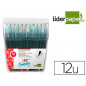Rotulador liderpapel punta pincel extra suave bolsa de 12 unidades colores surtidos