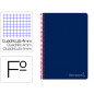 Cuaderno espiral liderpapel folio witty tapa dura 80h 75gr cuadro 4mm con margen color azul marino