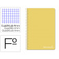 Cuaderno espiral liderpapel folio witty tapa dura 80h 75gr cuadro 4mm con margen color amarillo
