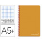 Cuaderno espiral liderpapel cuarto witty tapa dura 80h 75gr cuadro 4mm con margen color naranja