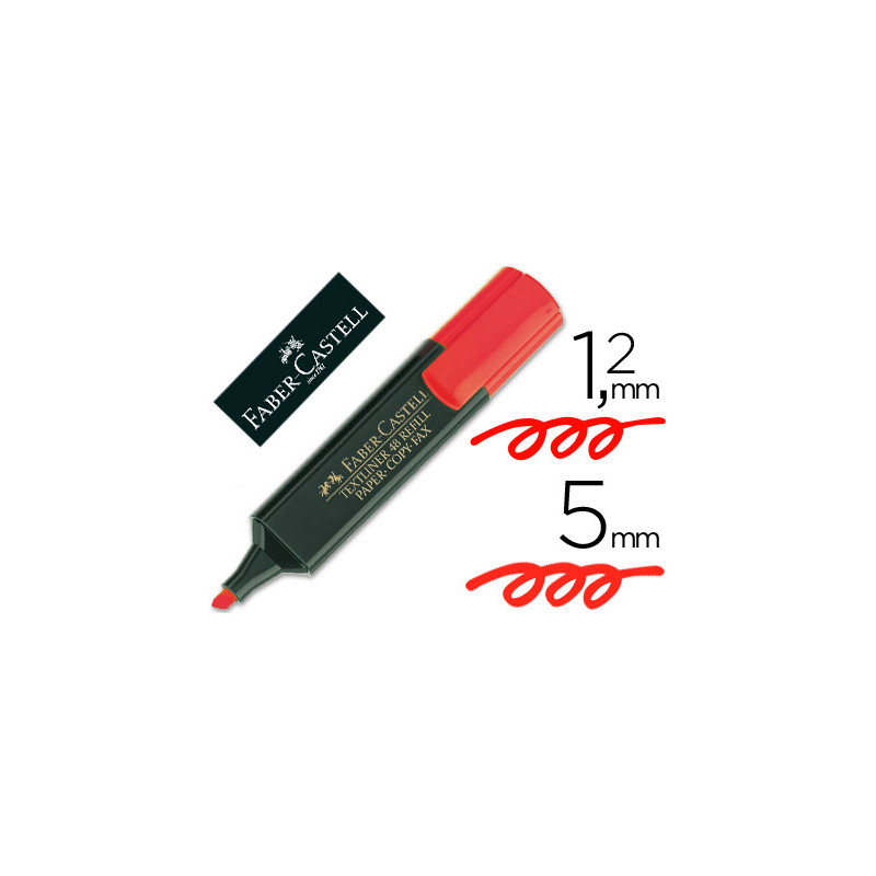 Rotulador faber castell fluorescente textliner 48 rojo