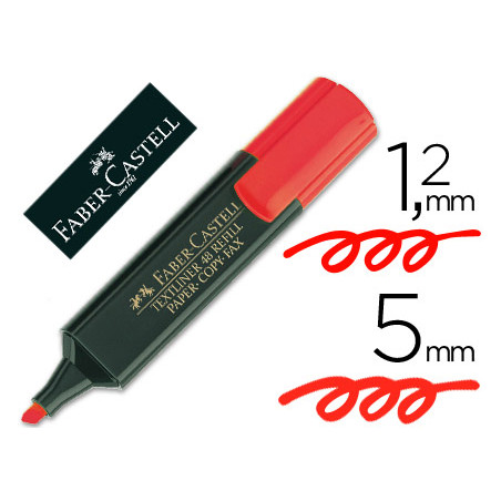 Rotulador faber fluorescente 48-21 rojo