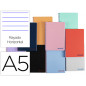 Cuaderno espiral liderpapel a5 wonder tapa plastico 80h 90gr rayado horizontal con margen colores surtidos
