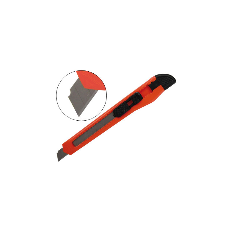 Cuter q-connect plastico estrecho cuchilla 9 mm xd-04 blister 1 unidad