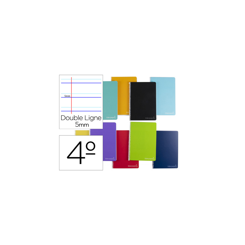 Cuaderno espiral liderpapel cuarto witty tapa dura 80h 75gr rayado montessori 5 mm colores surtidos