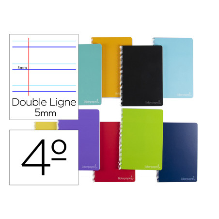 Cuaderno espiral liderpapel cuarto witty tapa dura 80h 75gr rayado montessori 5 mm colores surtidos