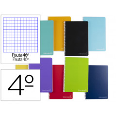 Cuaderno espiral liderpapel cuarto witty tapa dura 80h 75gr rayado nº 46 colores surtidos