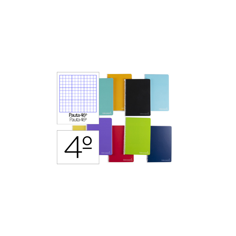 Cuaderno espiral liderpapel cuarto witty tapa dura 80h 75gr rayado nº46 colores surtidos