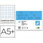 Recambio liderpapel cuarto apaisado 100 hojas 60 gr cuadro 6 mm 2 taladros con margen