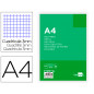 Recambio liderpapel a4 100 hojas 60gr cuadro 3 mm con margen 4 taladros