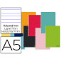 Cuaderno espiral liderpapel a5 micro smart tapa blanda 80h60gr horizontal 7mm doble margen 6 taladros colores