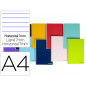 Cuaderno espiral liderpapel a4 micro smart tapa blanda 80h60gr horizontal 7mm doble margen 4 taladros colores