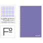 Cuaderno espiral liderpapel folio smart tapa blanda 80h 60gr cuadro 4mm con margen color violeta