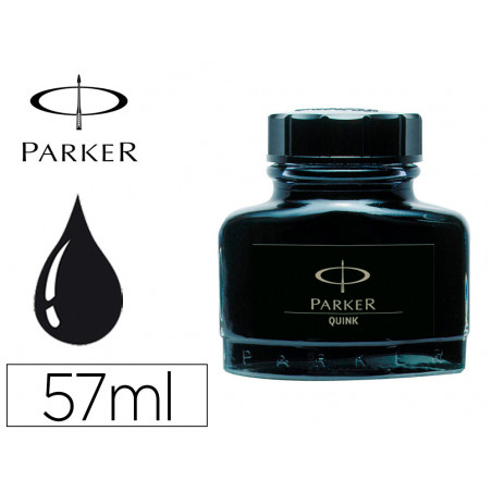 Tinta estilografica parker negra bote 57 ml
