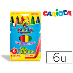 Rotulador carioca jumbo c/6 colores punta gruesa