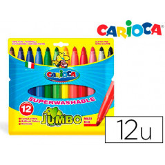 Rotulador carioca jumbo c/12 colores punta gruesa