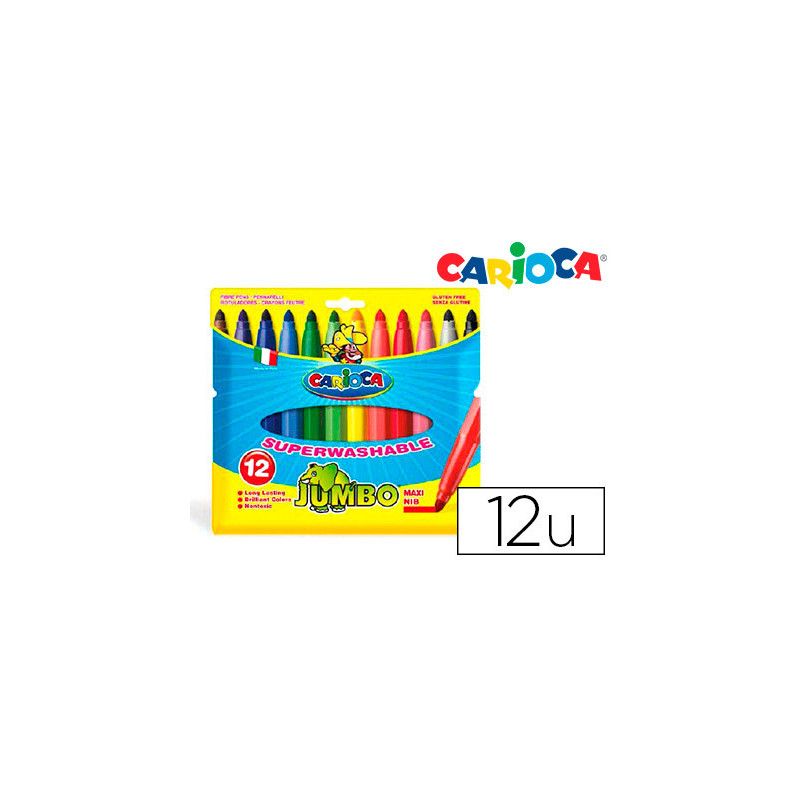 Rotulador carioca jumbo punta gruesa estuche de 12 unidades colores surtidos