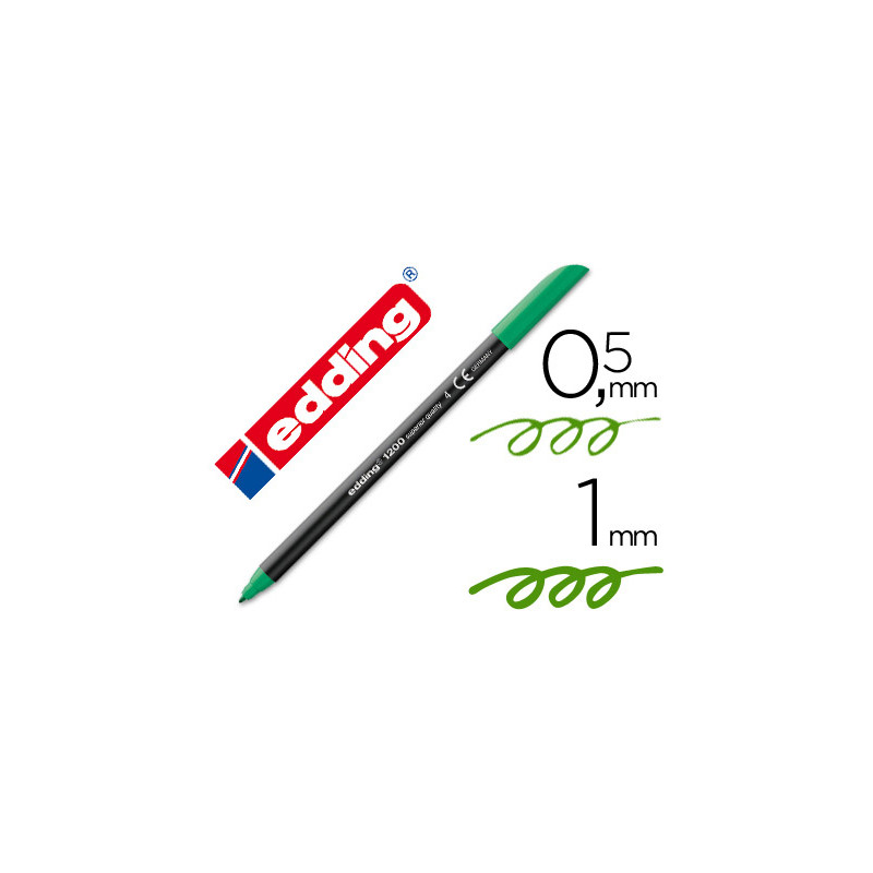 Rotulador edding punta fibra 1200 verde n.4 punta redonda 0.5 mm