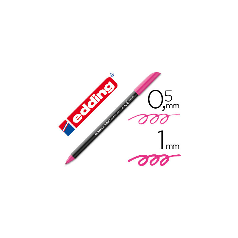Rotulador edding punta fibra 1200 rosa n.9 punta redonda 0.5 mm