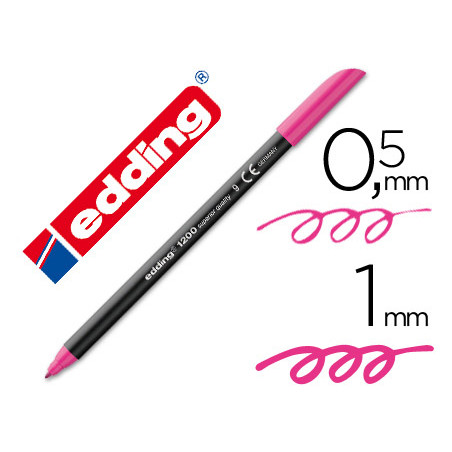 Rotulador edding punta fibra 1200 rosa n.9 -punta redonda 0.5 mm