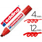Rotulador edding marcador permanente 800 rojo punta biselada 12 mm recargable