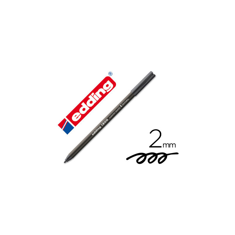 Rotulador edding punta fibra 1300 negro punta redonda 2 mm