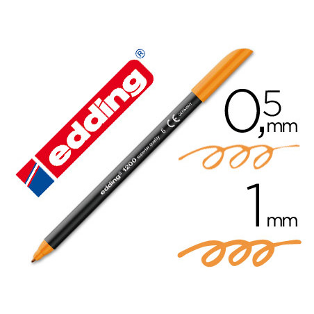 Rotulador edding punta fibra 1200 naranja n.6 -punta redonda 0.5 mm