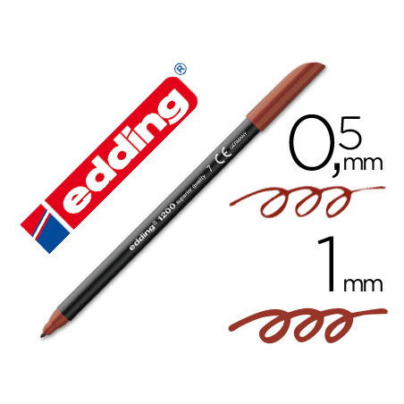 Rotulador edding punta fibra 1200 marron n.7 punta redonda 0.5 mm