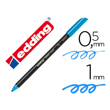 Rotulador edding punta fibra 1200 azul claro n.10 punta redonda 0.5 mm